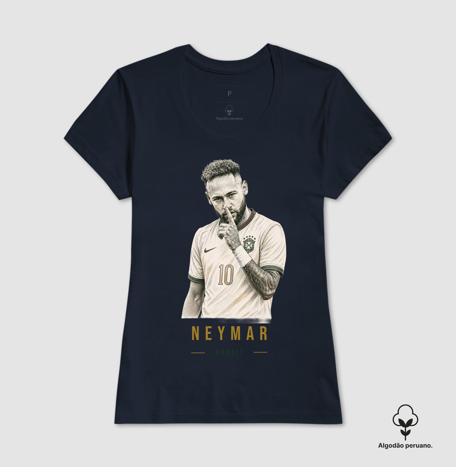 Camiseta Algodão Peruano Neymar Jr. - Shhh Legend Gold
