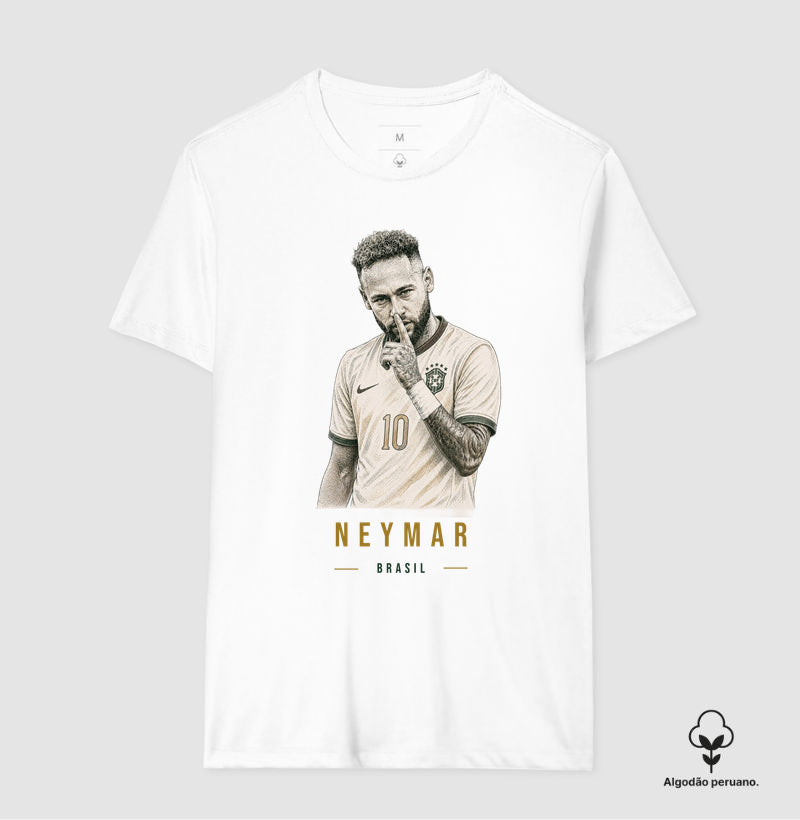 Camiseta Algodão Peruano Neymar Jr. - Shhh Legend Gold